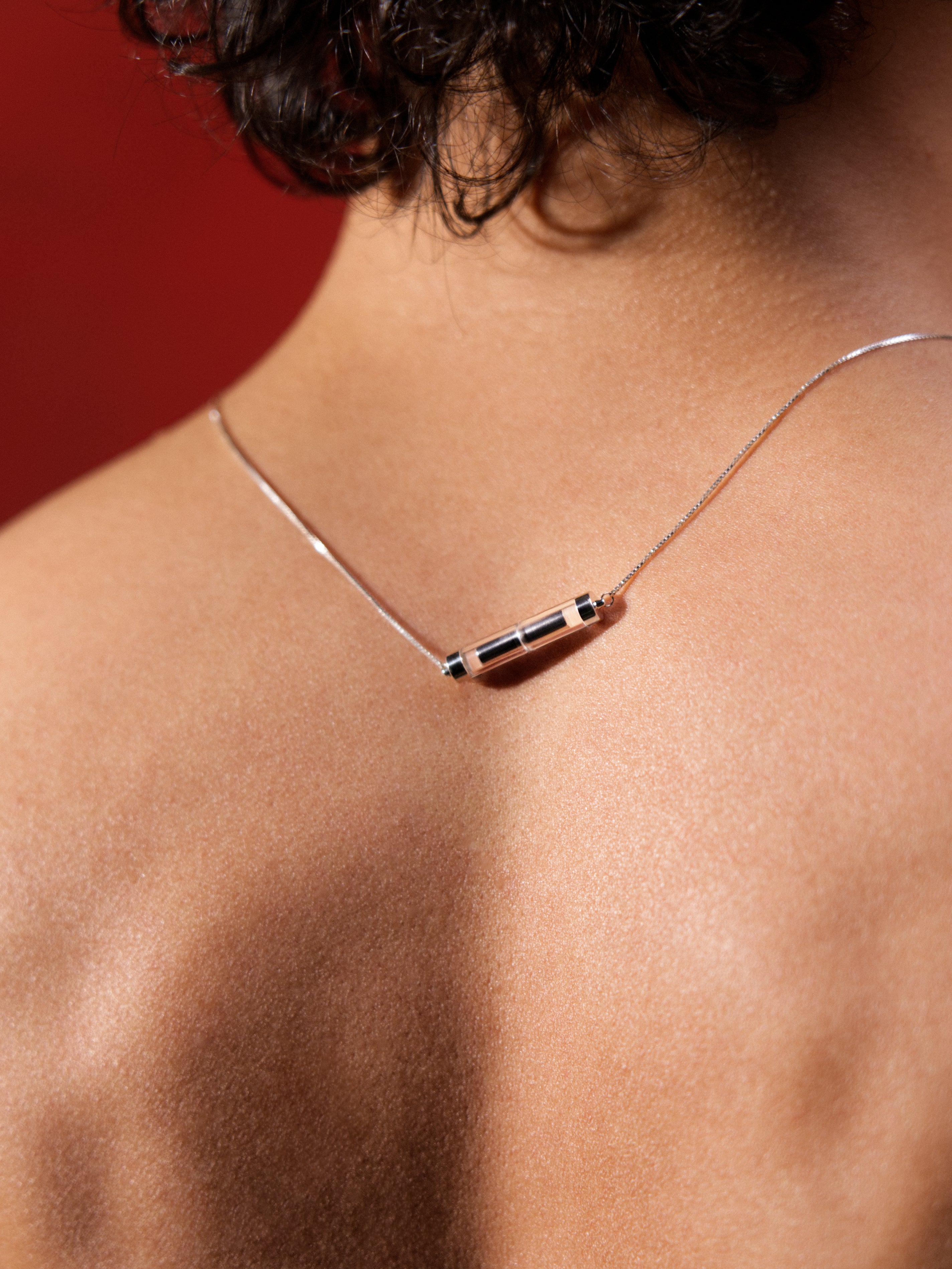 Pendente Aut-Aut, argento sterling 925, capsula in titanio
