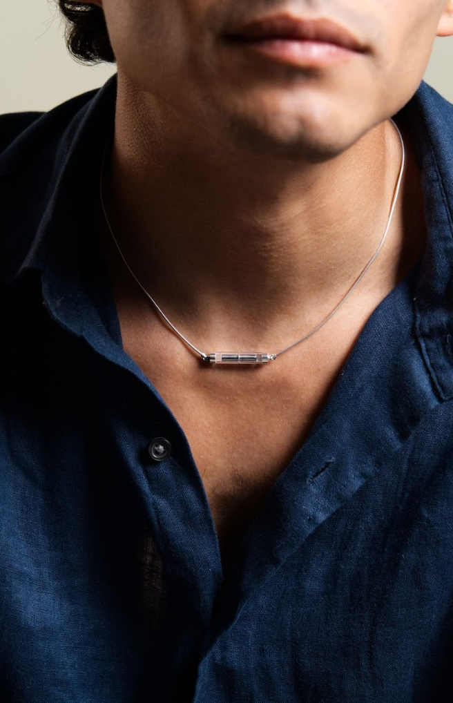 Pendente Aut-Aut, argento sterling 925, capsula in titanio
