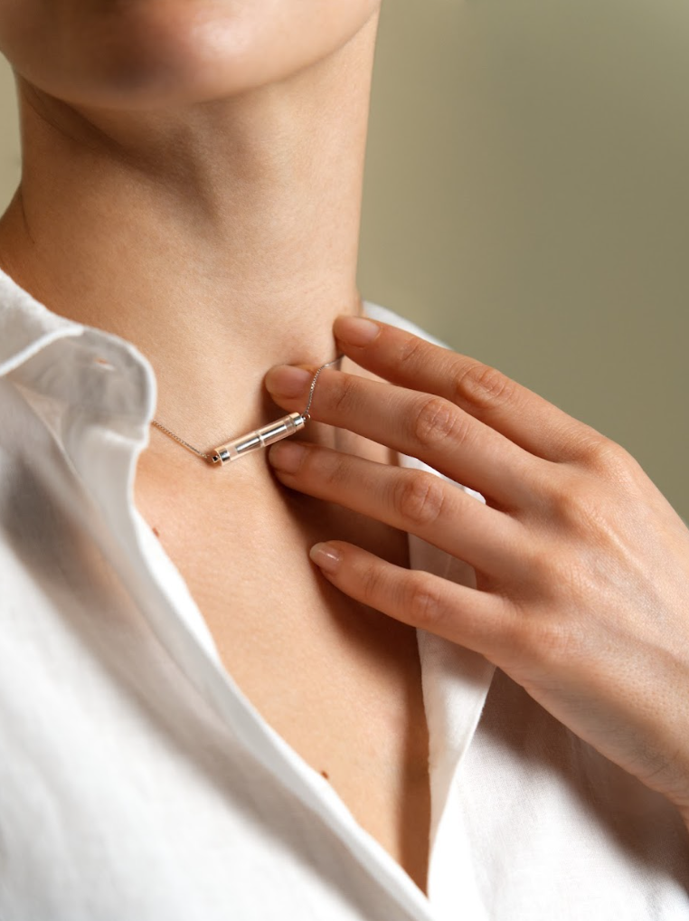 Pendente Aut-Aut, argento sterling 925, capsula in titanio