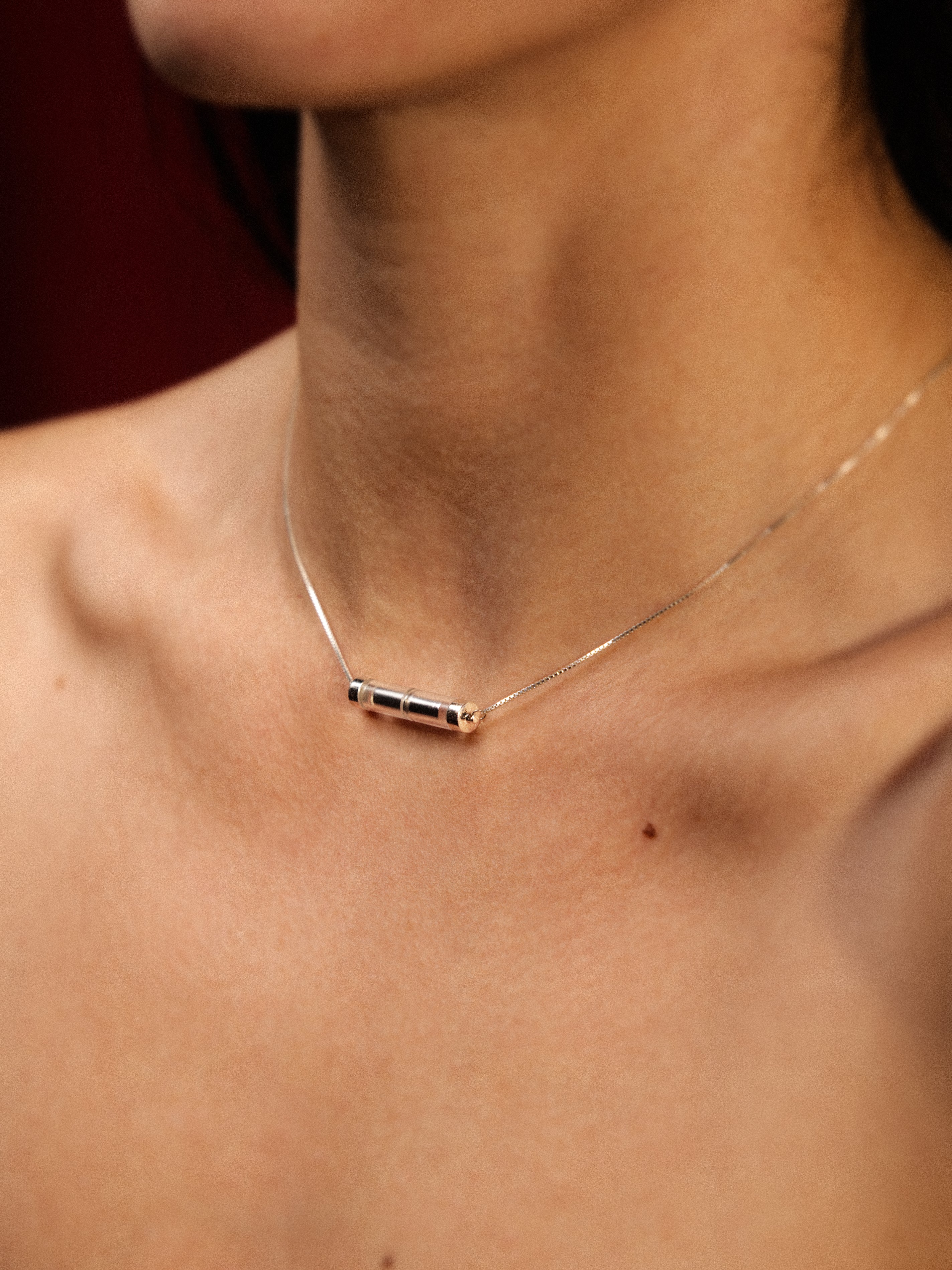 Pendente Aut-Aut, argento sterling 925, capsula in titanio